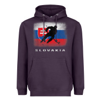 Plum Slovakia Ice Hockey Slovak Flag Heavyweight Hoodie - InspiraDesign