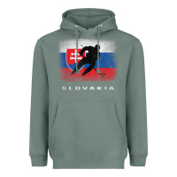 Sage Slovakia Ice Hockey Slovak Flag Heavyweight Hoodie - InspiraDesign