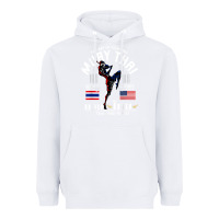 White thailand american flag muay thai boxing train hard repeat t shirt Heavyweight Hoodie - InspiraDesign