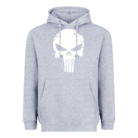 Heather Grey the punisher skull Heavyweight Hoodie - InspiraDesign
