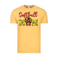 Vintage Mustard softball mom  and afro messybun mom bbs Vintage Tee - BundleAndBundleShop