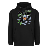 Black Danny Phantom Coming Through Brick Wall Heavyweight Hoodie - InspiraDesign