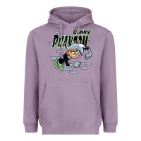 Lavender Danny Phantom Coming Through Brick Wall Heavyweight Hoodie - InspiraDesign