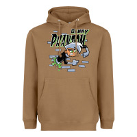 Toasted Coconut Danny Phantom Coming Through Brick Wall Heavyweight Hoodie - InspiraDesign
