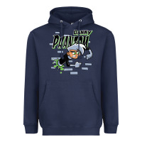 Navy Danny Phantom Coming Through Brick Wall Heavyweight Hoodie - InspiraDesign