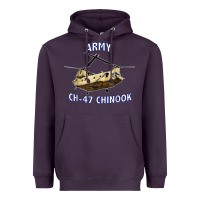 Plum ARMY CH-47 CHINOOK HELICOPTER Heavyweight Hoodie - InspiraDesign