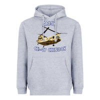 Heather Grey ARMY CH-47 CHINOOK HELICOPTER Heavyweight Hoodie - InspiraDesign