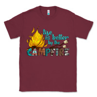 Burgundy life is better by the campfire Classic Tee - Artiststas