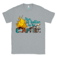 Heather Grey life is better by the campfire Classic Tee - Artiststas
