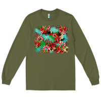 Army Green Christmas Plaid Turquoise Glitter Cowhide Long Sleeve Tee - FaDigitalArtStudio