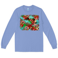 Colony Blue Christmas Plaid Turquoise Glitter Cowhide Long Sleeve Tee - FaDigitalArtStudio
