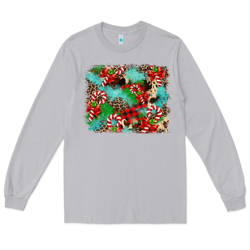 Christmas Plaid Turquoise Glitter Cowhide Long Sleeve Tee by FaDigitalArtStudio | Teevron