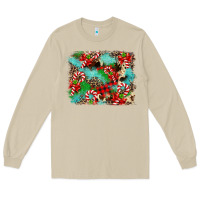 Mushroom Christmas Plaid Turquoise Glitter Cowhide Long Sleeve Tee - FaDigitalArtStudio