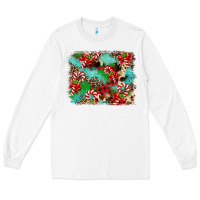 White Christmas Plaid Turquoise Glitter Cowhide Long Sleeve Tee - FaDigitalArtStudio