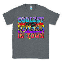 Charcoal Heather Coolest queer in town Classic Tee - CowGirlArtShop