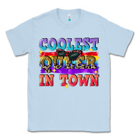 Dusty Blue Coolest queer in town Classic Tee - CowGirlArtShop