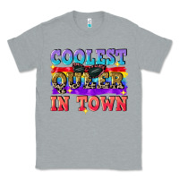 Heather Grey Coolest queer in town Classic Tee - CowGirlArtShop
