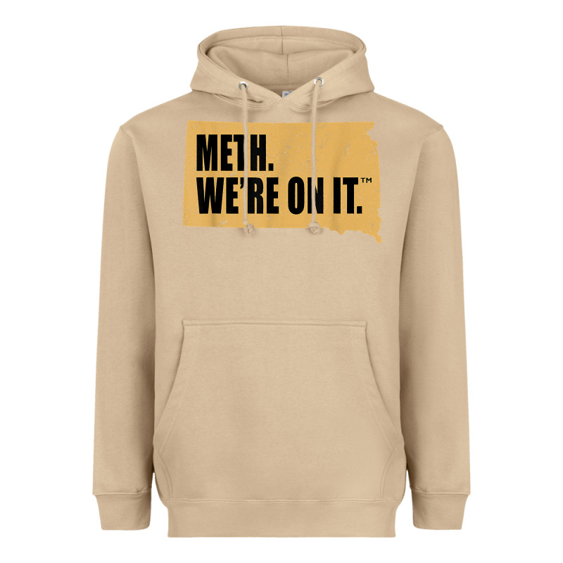Mens Meth We're On It South Dakota Anti Drugs Campaign Vintage T Shirt Heavyweight Hoodie by ArtChic | Teevron