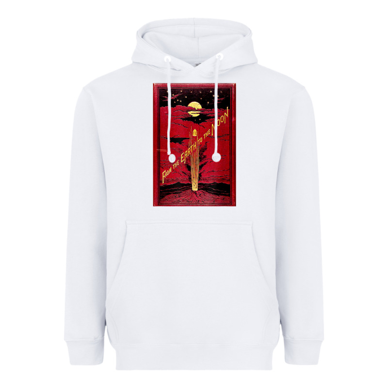 From The Earth To The Moon Jules Verne Book Cover Design Heavyweight Hoodie by ArtChic | Teevron