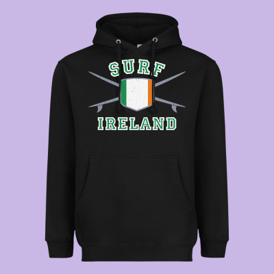 Ireland Surfing Hoodie  Irish Flag Surfboards Design Heavyweight Hoodie Designed By Artchic