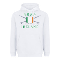 White ireland surfing hoodie  irish flag surfboards design Heavyweight Hoodie - ArtChic