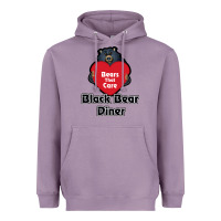 Lavender resto, black bear diner Heavyweight Hoodie - ArtChic