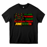 Black juneteenth american flag Heavy Core Tee - CowGirlArtShop