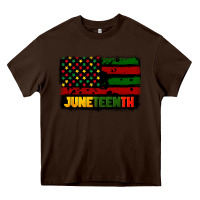 Chocolate Brown juneteenth american flag Heavy Core Tee - CowGirlArtShop