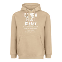 Mushroom Funny Pilot Gift Being A Pilot Is Easy Heavyweight Hoodie - ArtChic