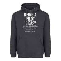Smoke Funny Pilot Gift Being A Pilot Is Easy Heavyweight Hoodie - ArtChic