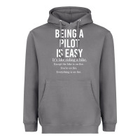 Storm Funny Pilot Gift Being A Pilot Is Easy Heavyweight Hoodie - ArtChic