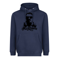 Navy macklemore portrait Heavyweight Hoodie - ArtChic