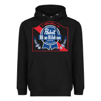 Black pabst blue ribbon 1 Heavyweight Hoodie - ArtChic