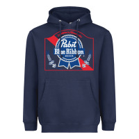 Navy pabst blue ribbon 1 Heavyweight Hoodie - ArtChic
