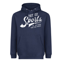 Navy Yay Go Sports Vintage Funny Sports Heavyweight Hoodie - ArtChic