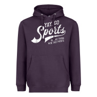 Plum Yay Go Sports Vintage Funny Sports Heavyweight Hoodie - ArtChic