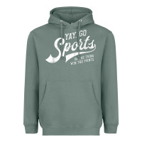 Sage Yay Go Sports Vintage Funny Sports Heavyweight Hoodie - ArtChic