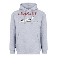 Heather Grey learjet airplane flying pilot long sleeve t shirt Heavyweight Hoodie - ArtChic