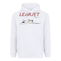 White learjet airplane flying pilot long sleeve t shirt Heavyweight Hoodie - ArtChic