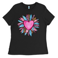 Black valentine's day sunflower olivia Ladies Tee - OliviaCreatesArt