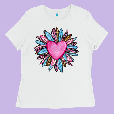 Valentine's Day Sunflower Olivia Ladies Tee Designed By Oliviacreatesart