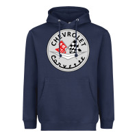 Navy #corvette Heavyweight Hoodie - ArtChic