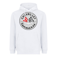 White #corvette Heavyweight Hoodie - ArtChic
