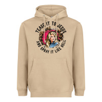 Mushroom tease it to jesus and spray it like hell leopard western raglan baseba Heavyweight Hoodie - ArtChic