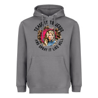 Storm tease it to jesus and spray it like hell leopard western raglan baseba Heavyweight Hoodie - ArtChic