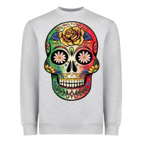 Heather Grey mexican skull Heavyweight Sweatshirt - JahusDesignShop