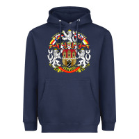 Navy praha prague czech republic coat of arms ex czechoslovakia t shirt Heavyweight Hoodie - ArtChic