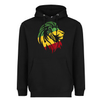 Black Lion of Judah Reggae, Rasta, Ethiopia Jamaican Roots Heavyweight Hoodie - ArtChic