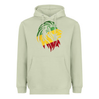 Matcha Lion of Judah Reggae, Rasta, Ethiopia Jamaican Roots Heavyweight Hoodie - ArtChic