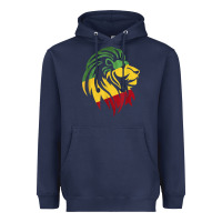 Navy Lion of Judah Reggae, Rasta, Ethiopia Jamaican Roots Heavyweight Hoodie - ArtChic